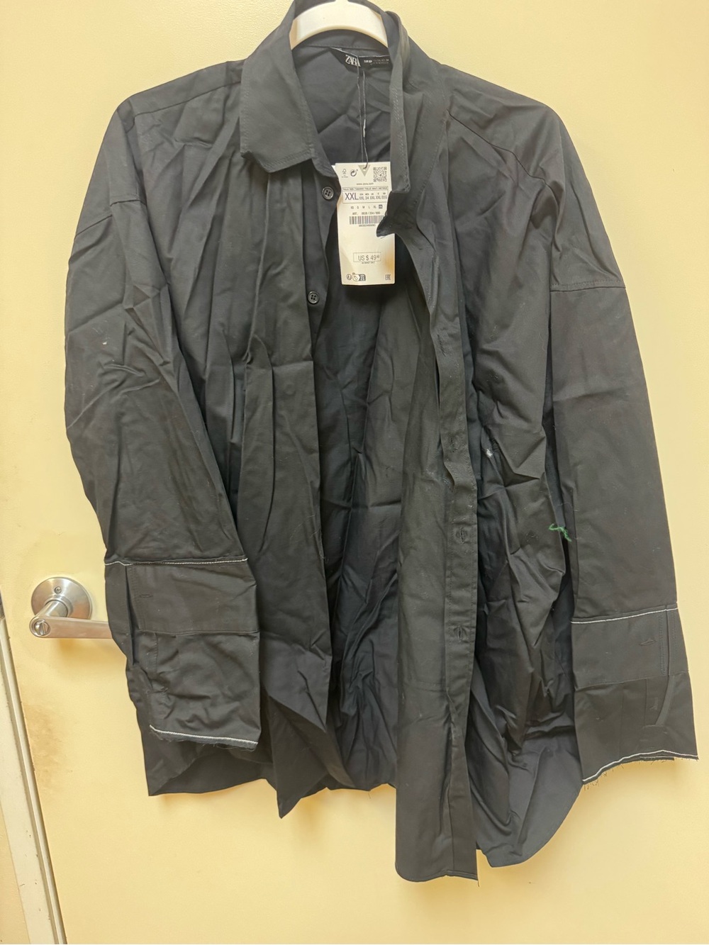 Zara Women’s Black Button-Up Jacket shirt - ZARA. Sz XXL. Black. NWT
